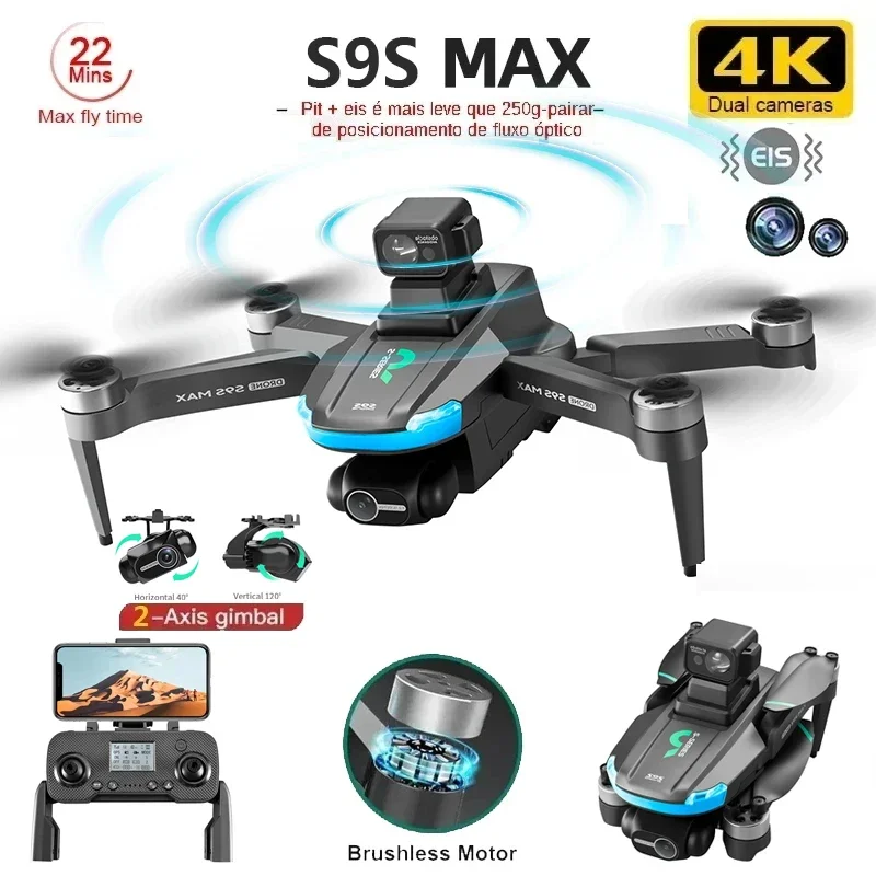 Novo s9s max mini drone 4k 2 e - Drone Battery Case avaliação e preço